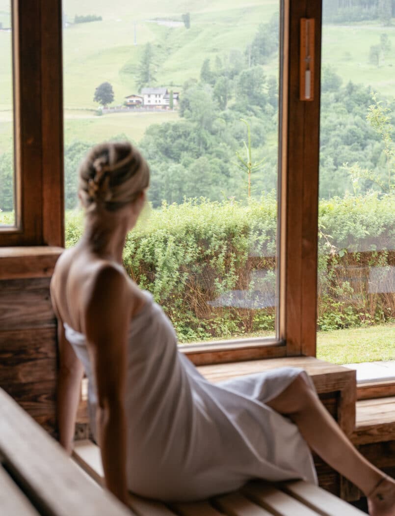 Sauna mit Ausblick im Pichlmayrgut